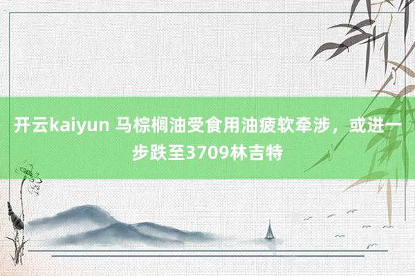 开云kaiyun 马棕榈油受食用油疲软牵涉，或进一步跌至3709林吉特