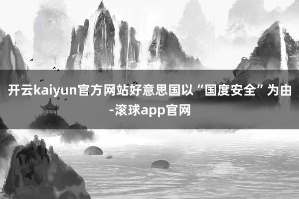 开云kaiyun官方网站好意思国以“国度安全”为由-滚球app官网