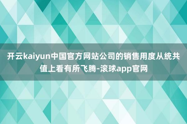 开云kaiyun中国官方网站公司的销售用度从统共值上看有所飞腾-滚球app官网