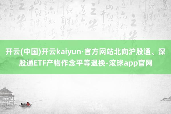 开云(中国)开云kaiyun·官方网站北向沪股通、深股通ETF产物作念平等退换-滚球app官网