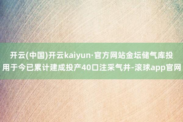 开云(中国)开云kaiyun·官方网站金坛储气库投用于今已累计建成投产40口注采气井-滚球app官网