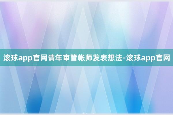 滚球app官网请年审管帐师发表想法-滚球app官网