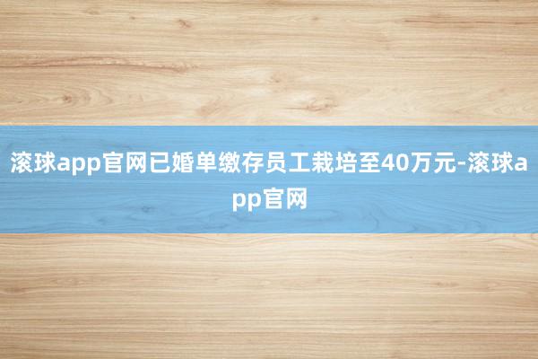 滚球app官网已婚单缴存员工栽培至40万元-滚球app官网