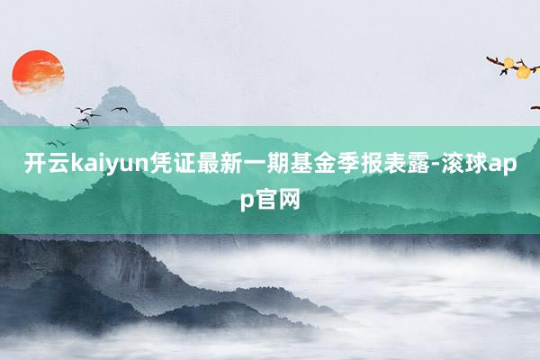 开云kaiyun凭证最新一期基金季报表露-滚球app官网