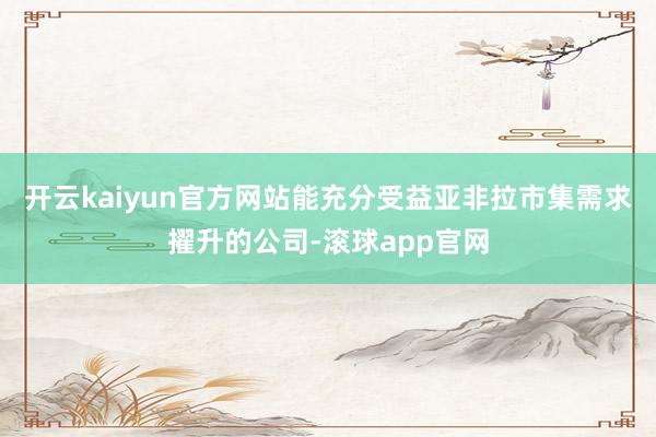 开云kaiyun官方网站能充分受益亚非拉市集需求擢升的公司-滚球app官网