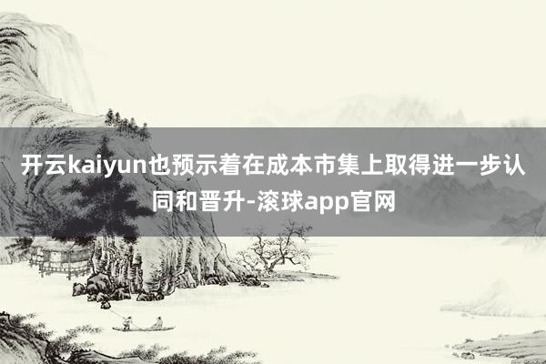 开云kaiyun也预示着在成本市集上取得进一步认同和晋升-滚球app官网