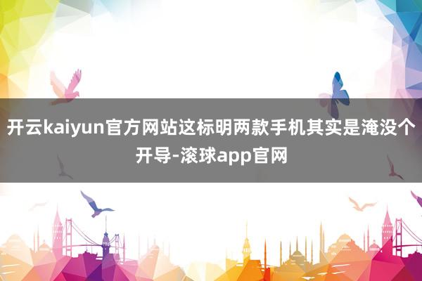 开云kaiyun官方网站这标明两款手机其实是淹没个开导-滚球app官网