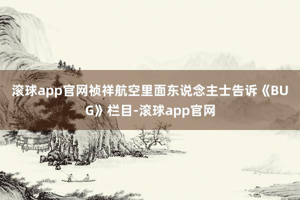 滚球app官网　　祯祥航空里面东说念主士告诉《BUG》栏目-滚球app官网